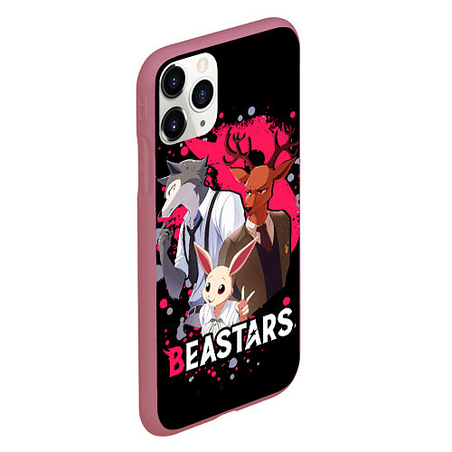 Чехол iPhone 11 Pro матовый BEASTARS Легоши, Луи и Хару / 3D-Малиновый – фото 2