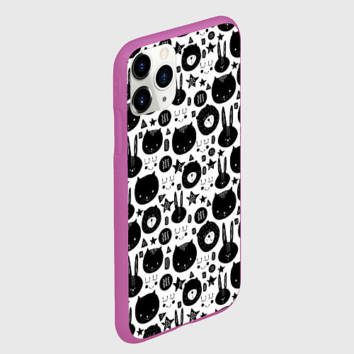 Чехол iPhone 11 Pro матовый Мультяшки / 3D-Фиолетовый – фото 2