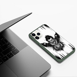 Чехол iPhone 11 Pro матовый DEATH NOTE ТЕТРАДЬ СМЕРТИ, цвет: 3D-темно-зеленый — фото 2