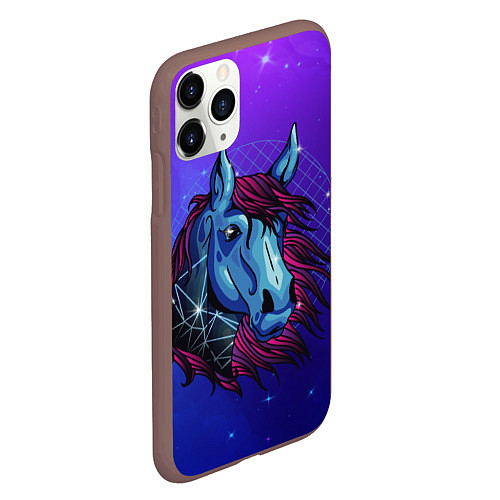 Чехол iPhone 11 Pro матовый Retrowave Neon Horse / 3D-Коричневый – фото 2