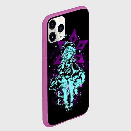 Чехол iPhone 11 Pro матовый GENSHIN IMPACT, ЦИ ЦИ / 3D-Фиолетовый – фото 2