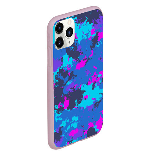 Чехол iPhone 11 Pro матовый Неоновые краски / 3D-Розовый – фото 2
