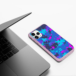Чехол iPhone 11 Pro матовый Неоновые краски, цвет: 3D-розовый — фото 2