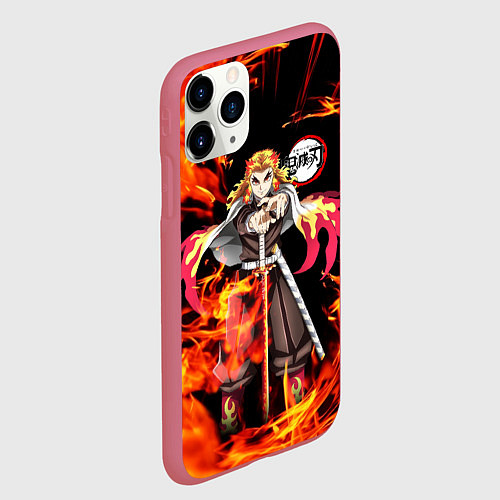 Чехол iPhone 11 Pro матовый КЛИНОК РАССЕКАЮЩИЙ ДЕМОНОВ / 3D-Малиновый – фото 2