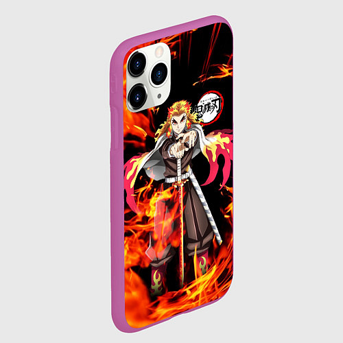 Чехол iPhone 11 Pro матовый КЛИНОК РАССЕКАЮЩИЙ ДЕМОНОВ / 3D-Фиолетовый – фото 2
