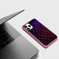 Чехол iPhone 11 Pro матовый Неоновая Текстура, цвет: 3D-малиновый — фото 2