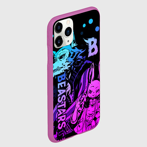 Чехол iPhone 11 Pro матовый BEASTARS, Легоши и Хару / 3D-Фиолетовый – фото 2