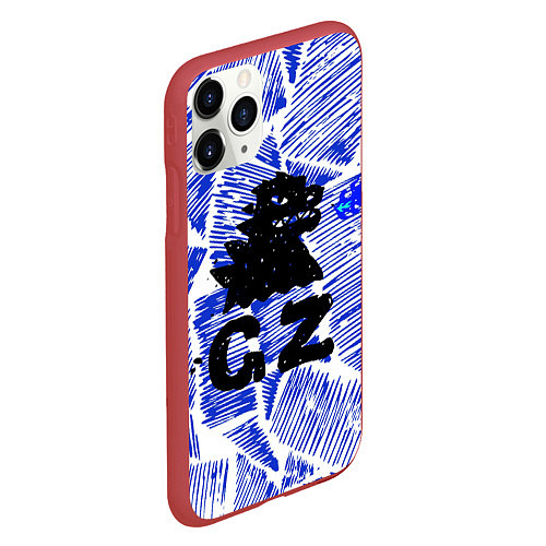Чехол iPhone 11 Pro матовый Годзилла / 3D-Красный – фото 2