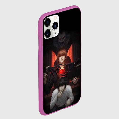 Чехол iPhone 11 Pro матовый DEATH NOTE ТЕТРАДЬ СМЕРТИ / 3D-Фиолетовый – фото 2