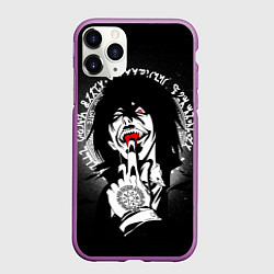 Чехол iPhone 11 Pro матовый Хеллсинг, Алукард, цвет: 3D-фиолетовый