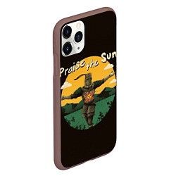 Чехол iPhone 11 Pro матовый Восхваляя солнце, цвет: 3D-коричневый — фото 2
