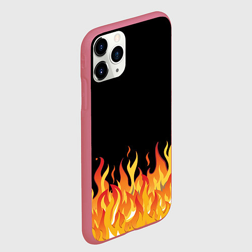 Чехол iPhone 11 Pro матовый ОГОНЬ И НИЧЕГО ЛИШНЕГО / 3D-Малиновый – фото 2