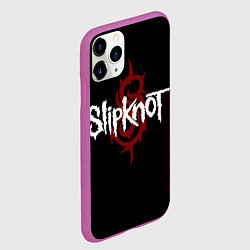 Чехол iPhone 11 Pro матовый Slipknot Надпись, цвет: 3D-фиолетовый — фото 2