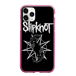 Чехол iPhone 11 Pro матовый Skipknot Козел, цвет: 3D-малиновый