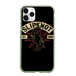 Чехол iPhone 11 Pro матовый Slipknot 1995, цвет: 3D-салатовый