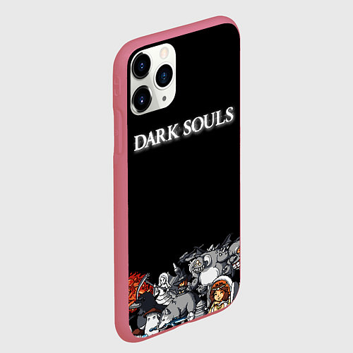 Чехол iPhone 11 Pro матовый 8bit Dark Souls / 3D-Малиновый – фото 2