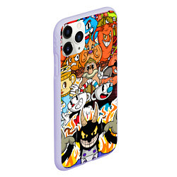 Чехол iPhone 11 Pro матовый CUPHEAD, цвет: 3D-светло-сиреневый — фото 2