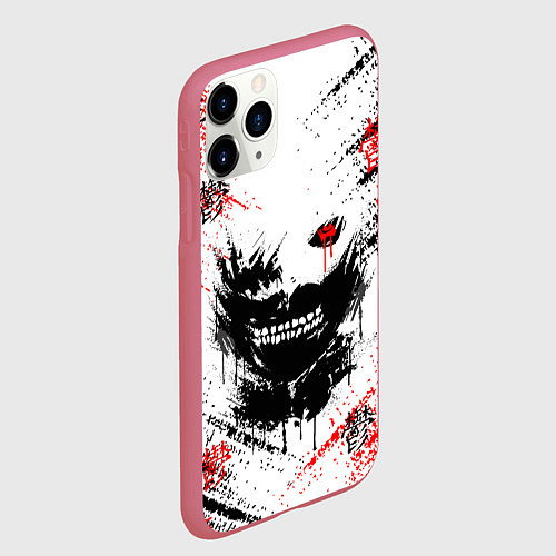 Чехол iPhone 11 Pro матовый ТОКИЙСКИЙ ГУЛЬ КЕН КАНЕКИ / 3D-Малиновый – фото 2