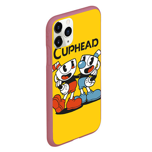 Чехол iPhone 11 Pro матовый CUPHEAD / 3D-Малиновый – фото 2