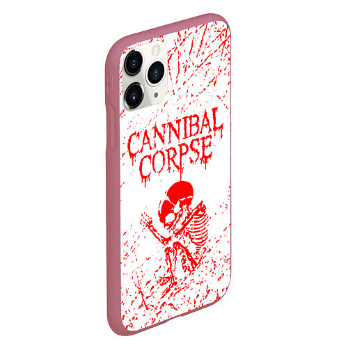 Чехол iPhone 11 Pro матовый Cannibal corpse / 3D-Малиновый – фото 2