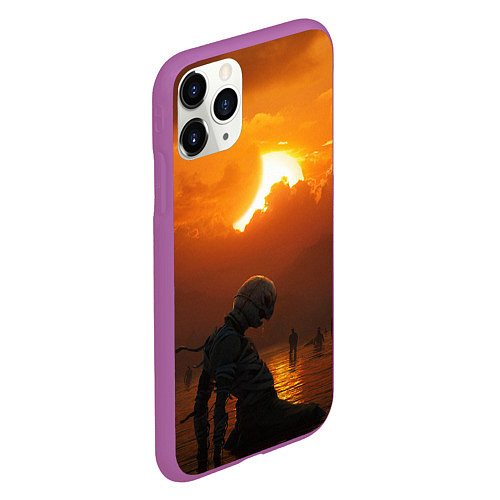 Чехол iPhone 11 Pro матовый BERSERK БЕРСЕРК / 3D-Фиолетовый – фото 2