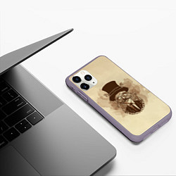 Чехол iPhone 11 Pro матовый RETRO MAN STEAMPUNK, цвет: 3D-серый — фото 2