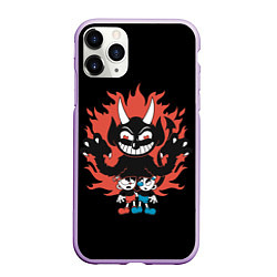 Чехол iPhone 11 Pro матовый CUPHEAD, цвет: 3D-сиреневый