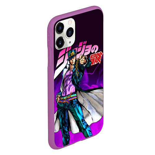 Чехол iPhone 11 Pro матовый JOJOS BIZARRE ADVENTURE / 3D-Фиолетовый – фото 2