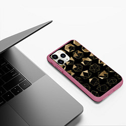 Чехол iPhone 11 Pro матовый Геометрические фигуры, цвет: 3D-малиновый — фото 2
