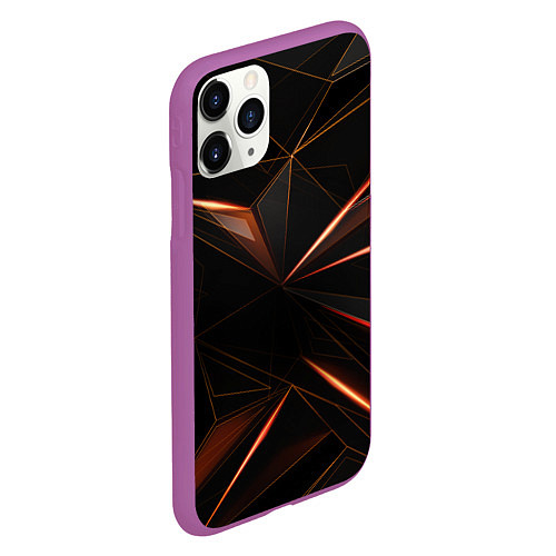 Чехол iPhone 11 Pro матовый Геометрическая Абстракция / 3D-Фиолетовый – фото 2