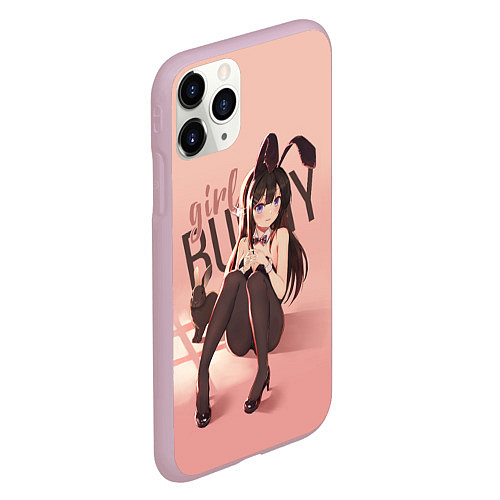 Чехол iPhone 11 Pro матовый Bunny Girl / 3D-Розовый – фото 2