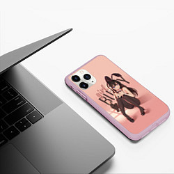 Чехол iPhone 11 Pro матовый Bunny Girl, цвет: 3D-розовый — фото 2