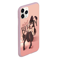 Чехол iPhone 11 Pro матовый Bunny Girl, цвет: 3D-розовый — фото 2