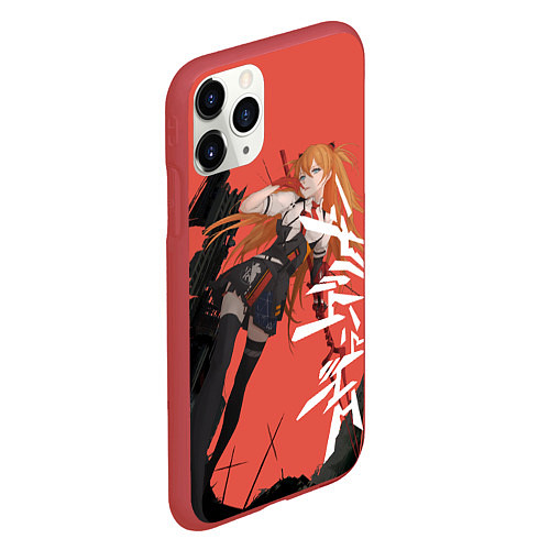 Чехол iPhone 11 Pro матовый Evangelion Asuka Langley / 3D-Красный – фото 2