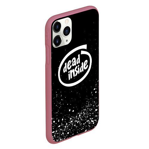 Чехол iPhone 11 Pro матовый DEAD INSIDE / 3D-Малиновый – фото 2