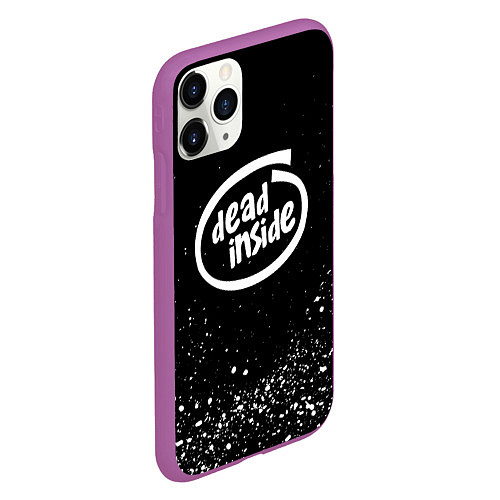 Чехол iPhone 11 Pro матовый DEAD INSIDE / 3D-Фиолетовый – фото 2