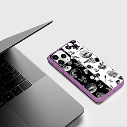 Чехол iPhone 11 Pro матовый КРОВОСТОК ТАТУИРОВКИ ЧБ, цвет: 3D-фиолетовый — фото 2