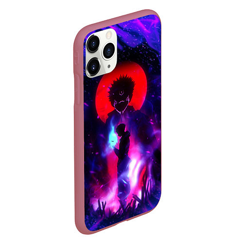 Чехол iPhone 11 Pro матовый МАГИЧЕСКАЯ БИТВА SUKUNA / 3D-Малиновый – фото 2