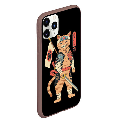 Чехол iPhone 11 Pro матовый Shogun Cat / 3D-Коричневый – фото 2