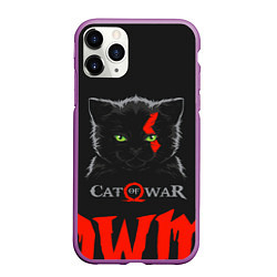 Чехол iPhone 11 Pro матовый Cat of war, цвет: 3D-фиолетовый