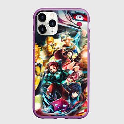 Чехол iPhone 11 Pro матовый КЛИНОК РАССЕКАЮЩИЙ ДЕМОНОВ ПЕРСОНАЖИ, цвет: 3D-фиолетовый