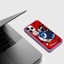Чехол iPhone 11 Pro матовый Персона 5, цвет: 3D-фиолетовый — фото 2