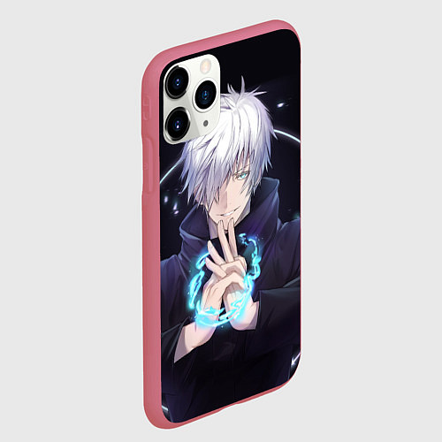 Чехол iPhone 11 Pro матовый ГОДЖО САТОРУ GOJO SATORU / 3D-Малиновый – фото 2
