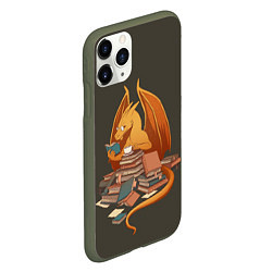 Чехол iPhone 11 Pro матовый Book Dragon, цвет: 3D-темно-зеленый — фото 2