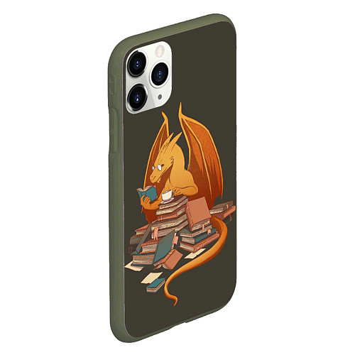 Чехол iPhone 11 Pro матовый Book Dragon / 3D-Темно-зеленый – фото 2