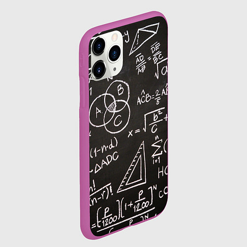 Чехол iPhone 11 Pro матовый Математические уравнения / 3D-Фиолетовый – фото 2