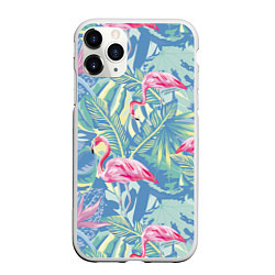 Чехол iPhone 11 Pro матовый Фламинго, цвет: 3D-белый