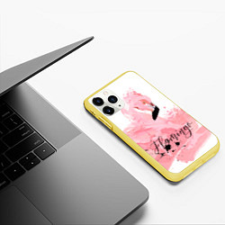 Чехол iPhone 11 Pro матовый Flamingo, цвет: 3D-желтый — фото 2