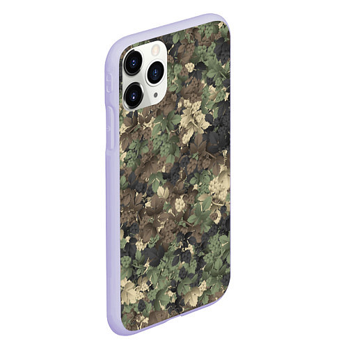 Чехол iPhone 11 Pro матовый Хмельной камуфляж / 3D-Светло-сиреневый – фото 2