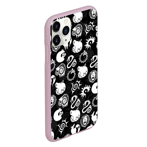 Чехол iPhone 11 Pro матовый SEVEN DEADLY SINS СИМВОЛЫ / 3D-Розовый – фото 2